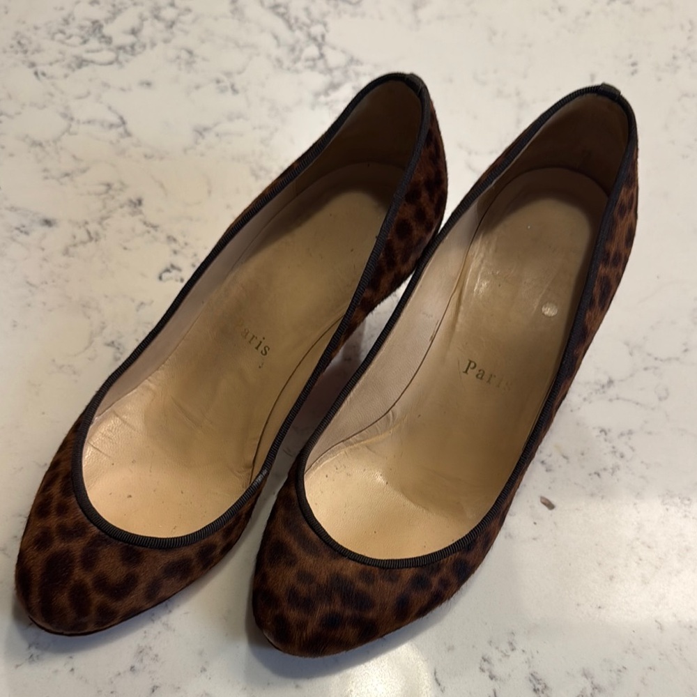 Christian Louboutin brown/black leopard print 100% Authentic
